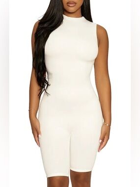 Naked Wardrobe Sleeveless White Bodycon Romper